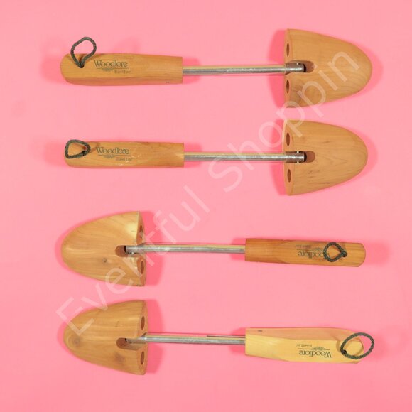 Vintage Woodlore Cedar Shoe Trees Mens L - 2 Pairs - Picture 1 of 4